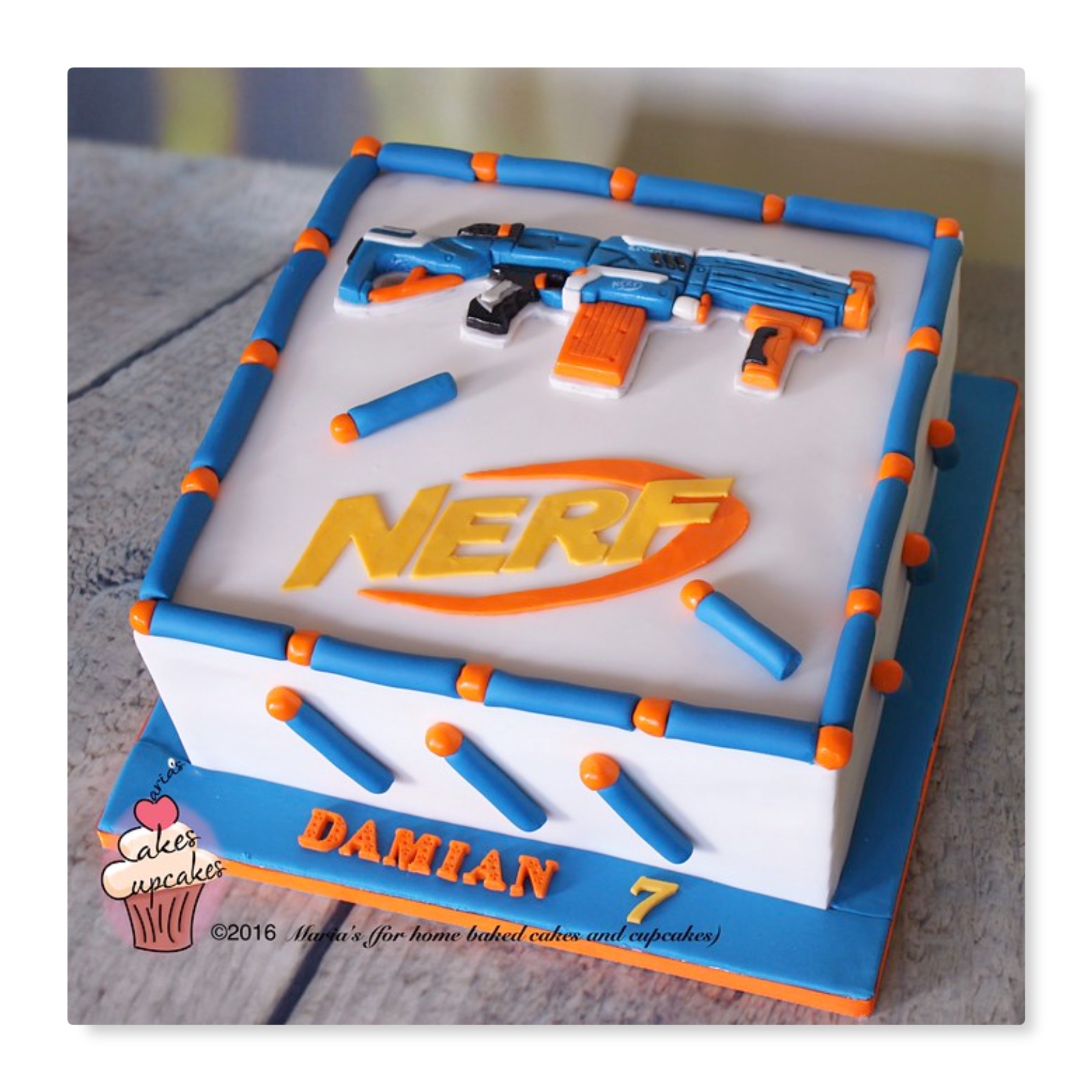 nerf wars birthday party cake